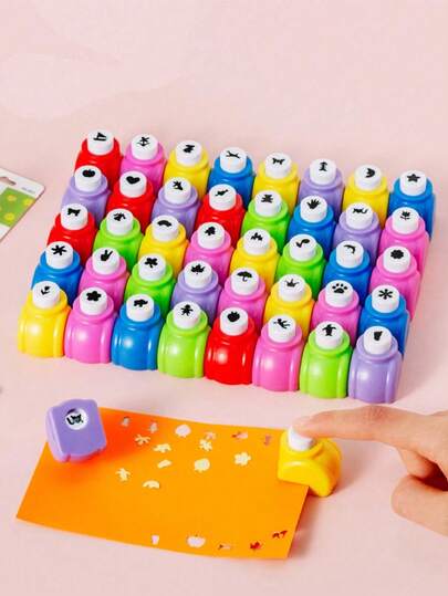 6pcs Mini Embossing And Punching Set, Creative Portable Paper-Cutting And Embossing Tools For DIY Scrapbooks, Greeting Cards, And Journal Decoration (Random Styles And Colors). New Year Gift And School Supplies, Recommended For Ages 14+, Not Suitable For Young Children. Mini Embossing Machine, Handmade DIY Craft Supplies.