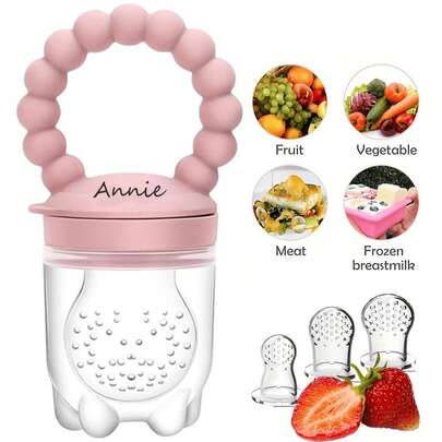 1 pièce Anneau de dentition fruits et légumes, en silicone, design de perles, personnalisable