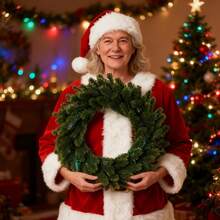 1 Stück künstlicher Tannenkranz von BOTIVIA, robuster Kunststoff Weihnachtskranz, geeignet für Innen-/Außenbereich - Feiertags-Dekoration, passend für Haustür, Kamin oder Esstisch Mitte - realistisch, stabil und einfach aufzuhängen