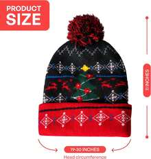 Paquete de 2 gorros de punto con luz LED para Navidad, gorro de punto (batería incluida con 3 modos intermitentes) - 1 - Ver 10