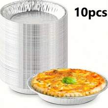 10/20个9英寸一次性铝箔派盘；圆形铝箔烤盘，用于制作美味的派、酥脆的派皮或美味的乳蛋饼、煎蛋饼或蛋糕。 - 彩色 - 查看 7