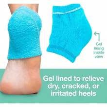 1 Pair Moisturizing Gel-Lined Heel Socks - Unisex Fuzzy Spa Toeless Socks For Comfortable Footwear | Fuzzy Texture Socks | Comfortable Footwear