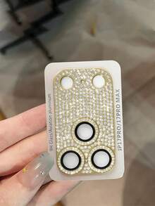 Rhinestone Decorated Camera Lens Protector, Compatible With Iphone 17/17 Pro Max/17 Pro/17 Air Series, High Definition, Easy To Install, Impact Resistant, Wear-Resistant, High Hardness, Shiny Colors, Perfect Fit - Gold - View 10