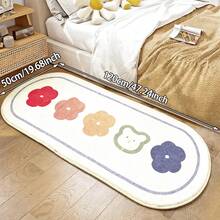 1pc Cartoon Long Strip Plush Bed Front Floor Mat - Non-Slip Foot Mat For Bedroom, Living Room, Sofa, Coffee Table - Multicolor - View 13