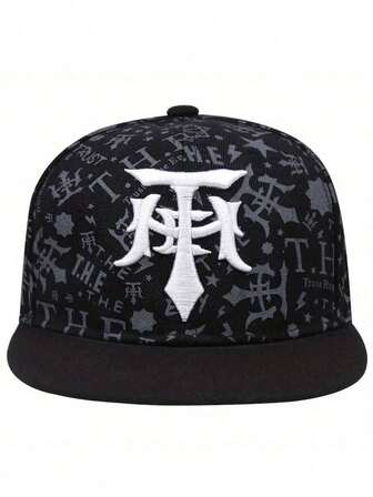 1pc Men's Trucker Baseball Cap Outdoor Embroidery Hat With Adjustable Head And Tail Suitable For Gift Giving, Vacation, Travel