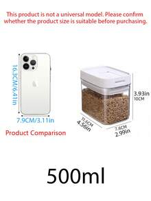 1 szt./2 szt. słoików na żywność z zamknięciem, słoiki do przechowywania zbóż w kuchni, pudełka do przechowywania przekąsek i orzechów, pojemniki na chrupiące produkty do lodówki, słoiki plastikowe, pudełka do przechowywania w kuchni, pudełka do przechowywania w szafce, pudełka do przechowywania żywności, pudełka na przyprawy, pudełka na cukier, pudełka na kawę, dekoracje do domu, prezenty dla przyjaciół