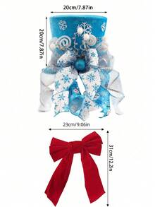 1pc Christmas Tree Topper Hat, Red Tree Topper Hat With Candy Peppermint Bows Ribbon Ornament, Top Hat Christmas Tree Topper For Home Office Holiday Xmas Gift Tree Decoration(Velvet Material)