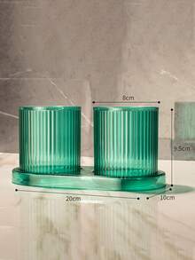 2 Pieces Transparent Minimalist Mouthwash Cup Set, Bathroom Accessory Set - Couple Mouthwash Cup Set, Transparent Design, Suitable For Home And Travel. Light Luxury Couple Wash Cup And Dental Cup Set. Bathroom Tools, Household And Daily Necessities, Convenient And Practical