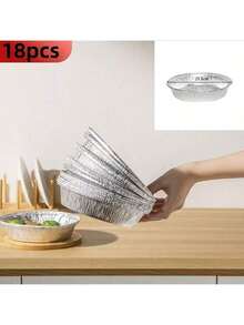18 Stück hitzebeständiges Backzubehör-Set: Backtöpfe, Aluminium-Backbleche, spezielle runde Aluförmchen für Heißluftfritteuse & Ofen, Haushalts- und gewerbliche Grillund Backformen aus Aluminium, spezielle Backform für Tortenböden, dickeres Material, Ofenzubehör, runde Backbleche, Backzubehör, hochwertige Folie, stabile Struktur, Aluminiumfolienbehälter, Profi-Koch, gewerbliche Küche - Silber - Übersicht 14