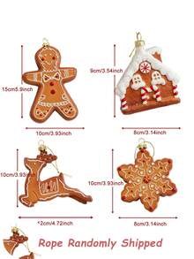 1 pieza Decoración colgante de plástico para el árbol de Navidad con forma de hombre de jengibre, copo de nieve, reno y galleta, adorno navideño para fiesta de Navidad, Halloween, decoración de Halloween
