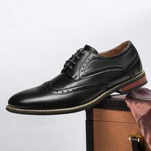 Business Men's Comfortable And Durable Lace-Up Formal Oxford Shoes - Black - View 11