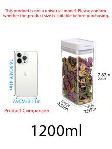 1 szt./2 szt. słoików na żywność z zamknięciem, słoiki do przechowywania zbóż w kuchni, pudełka do przechowywania przekąsek i orzechów, pojemniki na chrupiące produkty do lodówki, słoiki plastikowe, pudełka do przechowywania w kuchni, pudełka do przechowywania w szafce, pudełka do przechowywania żywności, pudełka na przyprawy, pudełka na cukier, pudełka na kawę, dekoracje do domu, prezenty dla przyjaciół