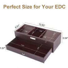 Mens Valet Tray Jewelry Storage Box For Men And Women 2 Layer Leather Nightstand Organizer Box For Keys Phone Wallet Coin Jewelry 2 Layer B Style Brown