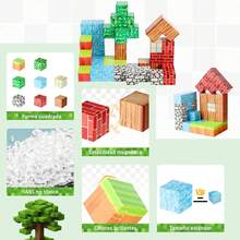 WEISPO Bloques Magneticos para Niños,Bloques Magnéticos Juguetes Construccion,Juguete Creativo de construcción apilable,Juguete Educativo Adecuado para niños y niñas Mayores de 3 años (Estilo A) - Estilo B - Ver 2