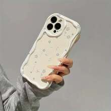 Funda de Teléfono de Moda con Patrón de Estrella Blanca Adecuada para  16/ 16 Pro/ 16 Plus/ 16 Pro Max/ 15/15 Plus/15 Pro/15 Pro Max,  14/14 Plus/14 Pro/14 Pro Max,  13/13 Pro/13 Pro Max,  12/12 Pro/12 Pro Max,  11/11 Pro/11 Pro Max - Resistente al Polvo y a los Golpes, Diseño de Alta Estética - Colores mixtos - Ver 4
