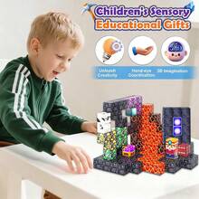 Magnetic Building Cube Game, Constructions Toys For Boys & Girls Age 3-4, 5 6 7 8 9 10, STEM Montessori Stacking Toy, Sensory Tiles Building Birthday For Toddlers