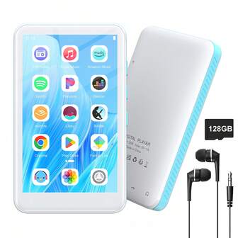 Reproductor de MP3 de 160GB con Bluetooth y Wi-Fi, Android, Pantalla táctil de 4 pulgadas, Bluetooth, Wi-Fi, compatible con Spotify, Audible, Play Store y radio FM, ampliable hasta 1TB