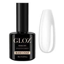 GLOZ Gel Base Coat For Gel Nail Polish Soak Off Upgraded Formula Long-Lasting DIY Home And Nail Salon