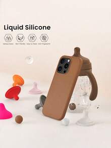1pc Luxury Liquid Imitation Apple Phone Case Compatible With Apple 17/17 Pro Max/16/11/13/12/14/15 Pro Max, Shockproof Protective Cover
