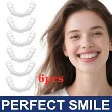4/6片装，新款牙贴面，佩戴方便，配有便携式收纳盒，适合牙齿有缺陷或牙齿发黄、发黑的朋友，适合作为礼物送给朋友/父母。 - 白色 - 查看 6