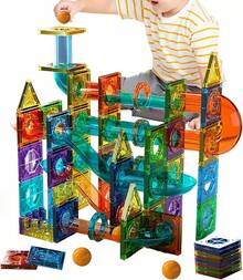 Bloques Magneticos para Niños, Bloques de Construcción Magnéticos 3D para niños, Bloques de Construcción Magnéticos 3D, Juguetes Imanes para Niños Niñas de 3 4 5 6 7 8 10+Años Regalos (Tubo 105pcs) - Tubo 105 piezas - Ver 7