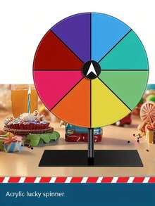 1 Set Lucky Spin Wheel Game, Interactive Pointing Spin Wheel, Fun Manual Colorful Spin Wheel With Sturdy Stand And Free Pen, Suitable For Various Events, Raffles, Classrooms, Retail Stores, Engagement Parties, Wedding Guest Entertainment, Celebrations, Company Events, New Year Parties, Wedding Decor, On-Site Raffle Games, Entertaining Family Activities Spin Wheel. - Multicolor - View 6
