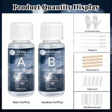 Kit de resina epoxi cristal transparente de 20/50/100/250ml, resina epoxi transparente sin burbujas para fundición de escritorio y bar, resina epoxi transparente para manualidades, regalo de cumpleaños/fiesta/festival