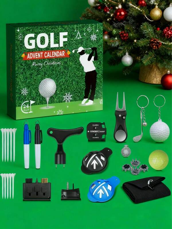 Golf Advent Calendar 2025 For Male Teen Boys, 24 Day Christmas Countdown Calendar For Father, Husband Or Boyfriend, Perfect Holiday Gift, Includes Golf Balls, T-Shirts, Ball Markers