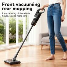 Rechargeable Cordless Handheld Vacuum Cleaner | 2-In-1 Vacuum Mop/ Self-Cleaning, 25mins Runtime –  3 Modes For Hardwood Floor/Rug Car, Cyclone Suction For Effective Dust Collection - Black - View 4