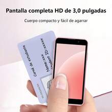 SOYES Mini teléfono: el smartphone con pantalla táctil HD de 3.0" más pequeño del mundo. Teléfono móvil Android compacto para estudiantes. Celular con Face ID de cuatro núcleos, 2 GB + 16 GB. El mejor regalo creativo para fiestas y cumpleaños. Azul, negro y rosa. Regalo de Halloween y Navidad. Mini Phone. - Rosa - Ver 6