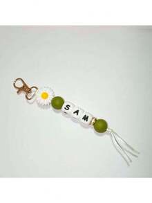 1PC Custom Daisy Silicone Keychain, Personalized Name Buckle, Commemorative Gift Letter, Charms Versatile, Functional, Lightweight Contracted, Business Casual, Commuting, Cute, Vacay Vibes/Vacation Personalized, Custom, Customized Personalized Gifts For Women, Crossbody Bag/Cross Body, Travel Bag, Shoulder Tote Bag Ideal Gifts For Her Women, Rookies & White-Collar Workers - Multicolor - View 28