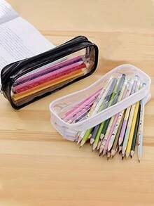 5-częściowy wodoodporny piórnik dla ucznia, gruba saszetka z PVC z zamkiem błyskawicznym, minimalistyczny pokrowiec z PVC na długopisy, przezroczysta plastikowa torba do przechowywania, wielofunkcyjna składana przezroczysta torba do przechowywania, torba do przechowywania artykułów papierniczych, torba na długopisy, torba do przechowywania kabli danych, torba do przechowywania biżuterii, przezroczysta torba na długopisy na egzaminy, przezroczysta torba z PVC do przechowywania pędzli kosmetycznych, łatwa w użyciu