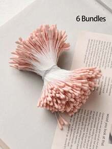 400支/包 2毫米人造花蕊，家居花艺装饰，仿珍珠光泽花蕊，适用于婚礼花艺制作、剪贴簿、婚礼装饰、DIY家居装饰、情人节、生日礼物、毕业典礼、返校季、房间装饰、学习用品