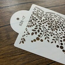 Flower Cake Border Mold, Hollow Stencil,  PET Material, Reusable Cookie Cutter - White - View 5