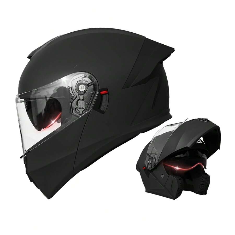 CASALIVA Casco Abatible Mica Para Moto Motocicleta Deportivo Dot Azul Oscuro Monocolor M - M - Ver 1