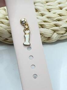 1pc Diamond Encrusted 26 English Letter Charm, Suitable For Silicone Watch Band Decoration - one-size - View 81