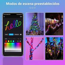 Luces LED Inteligentes, RGBIC Luces para Cuarto Programable con App Hello Fairy y Control Remoto, Regulables Sincronizadas con Música, Guirnalda de Luces para Exterior, Navidad (20M 200LED) - 20 m 200 LED - Ver 3