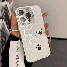 Sketch Line Puppy Suitable For Apple 16 Pro Max Phone Case  15 Simple 13 Cute 14 Hard Case 12 - Transparent Black - View 6