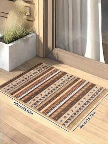 1PC Machine Washable Large - Size Bohemian Multicolored Striped Pattern Area Mat Rug Indoor Living Room Decorative Rug With Artistic Retro Multicolored Striped Pattern Design Durable Easy Clean Floor Mat For Home Decoration Kitchen Rug