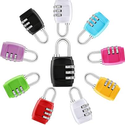 2 st/7 st 3-siffriga kombinationslås, lösenordslås för resebagage, skydda dina saker - gym, skåp, resväska nyckelfri lösenordsinmatning - hållbart, reselås, flerfärgat