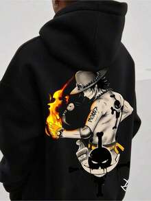 Sudadera con capucha casual para hombres de manga larga, sudadera con capucha con cordón, tela ligeramente elástica, perfecta para otoño e invierno, ropa casual de invierno |   Sudadera con capucha |   Sudadera con capucha y cordón - Negro - Ver 7