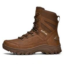 Męskie, jednokolorowe, retro, turystyczne buty trekkingowe, wysokiej klasy, modne, wiatroszczelne buty trekkingowe, całoroczne buty do połowy łydki