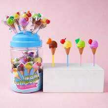 1/48 pulgada Nueva serie de helados de colores Borrador de piruleta Juguete de borrador creativo de dibujos animados lindos para aliviar el estrés de los estudiantes desmontable