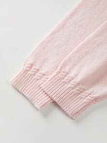 FOR BEAUTY Autumn/Winter Y2K Women's Pink Round Neck Long Sleeve Knit Hoodie, Loose Fit Sweet Fashion Street Date Commute Top Fall - Pink - View 11