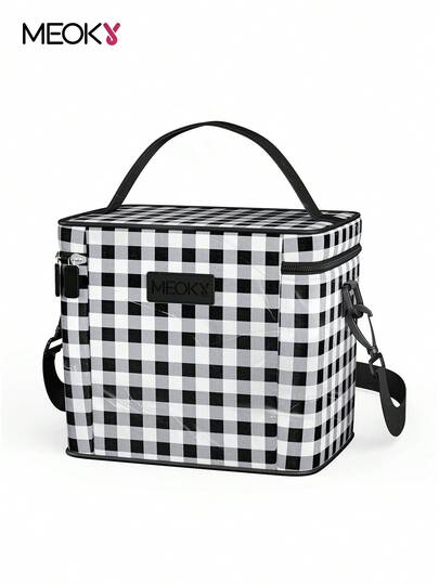 Bolsa térmica Meoky de gran capacidad con correa para el hombro: bolsa térmica reutilizable e impermeable para mujeres y adultos, lonchera bento a prueba de fugas con forro grueso de aluminio, ideal para el trabajo, la escuela, la oficina, viajes, picnic y camping.