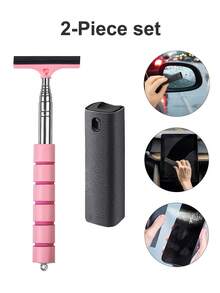 Retractable Wing Mirror Wiper Cleaner, Car Mirror Squeegee, Side Mirror Squeegee, Retractable Car Rearview Mirror Wiper With Telescopic Long Rod, Portable Auto Glass Water Cleaner For Rainy And Foggy Weather, Snow Brush For Vehicle Exterior Cleaning