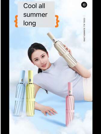 1 pièce Parapluie pliant automatique ouverture/fermeture d'une seule pression, de couleur unie avec protection UV. Parapluie léger et portable, imperméable, pour hommes et femmes