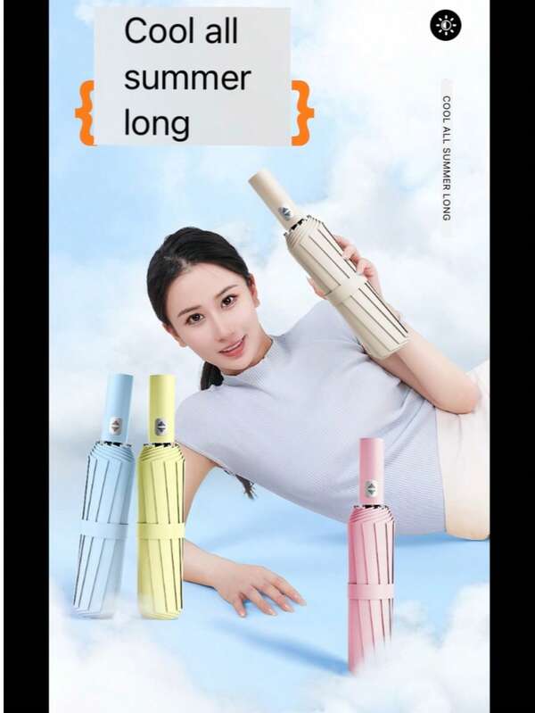 1 pezzo Ombrello pieghevole automatico ad apertura e chiusura con protezione UV, ombrello leggero e portatile impermeabile per uomo e donna