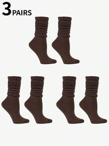 1 Pair Women's Knee High/Over-The-Knee/Mid-Calf/Solid Color Leg Warmers, Versatile, Comfortable And Warm For Daily Wear, Suitable For All Seasons