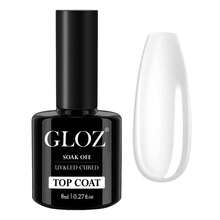 GLOZ 凝胶指甲油面漆 - 无需擦拭面漆，高光泽持久面漆，适用于透明指甲油和丙烯酸指甲，适合家庭 DIY 和美甲沙龙